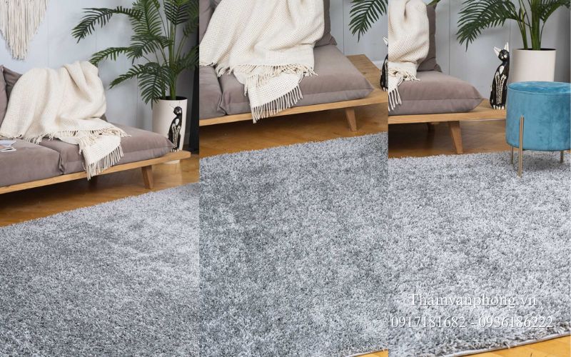 Cách phối hợp thảm lông xù với nội thất giúp không gian hài hòa