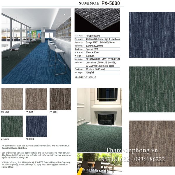 Bảng màu thảm SUMINOE PX-5000 (Japan)