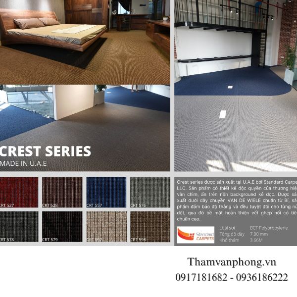 Gợi ý kết hợp màu sắc và nội thất cho thảm cuộn hoa văn CREST