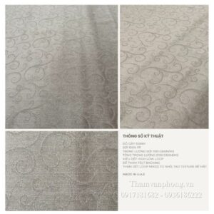 Thảm cuộn hoa văn MAXIM họa tiết màu xám