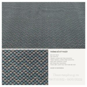 Thảm hoa văn cuộn E6 Eclipse màu xám xanh