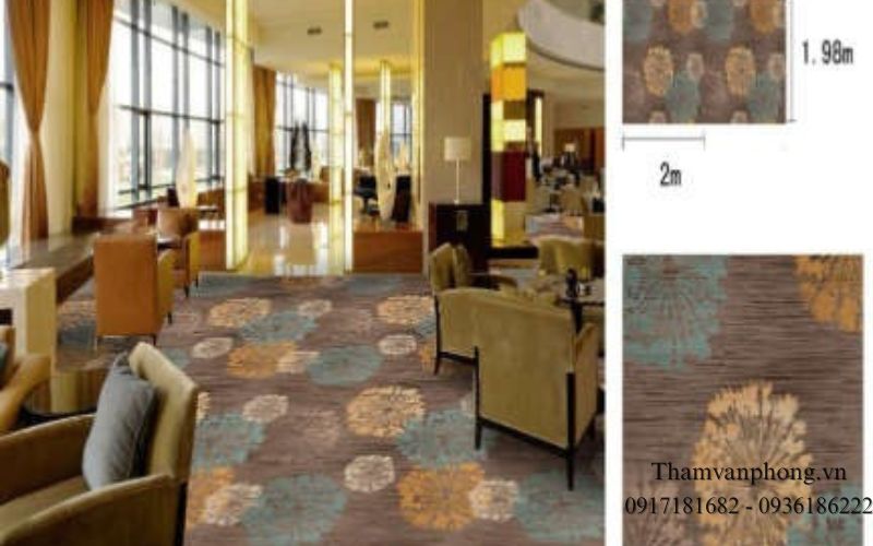 Thảm Nylon in lắp đặt khách sạn