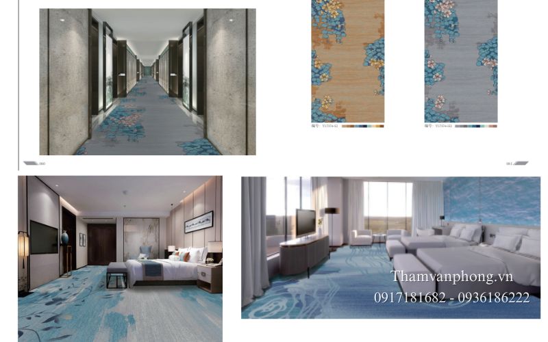 Thảm Nylon in lắp đặt khách sạn