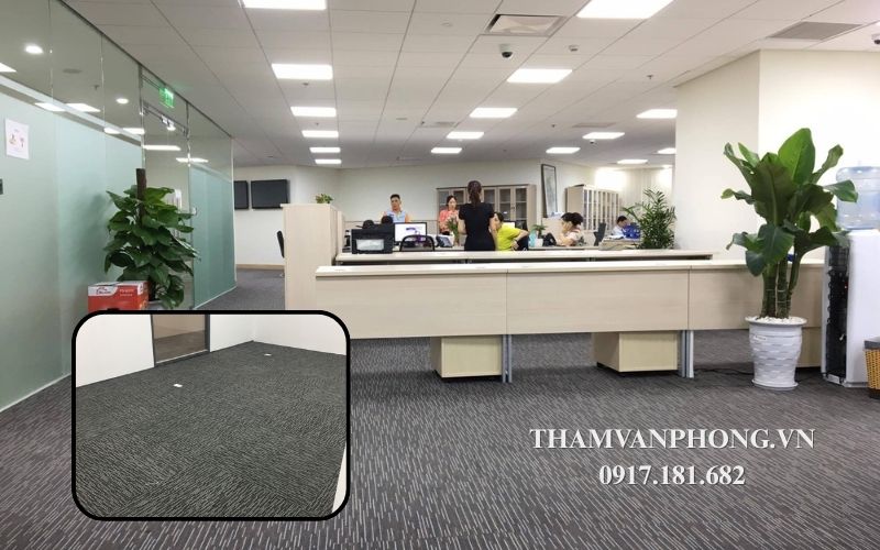 Hoàn thiện lắp đặt thảm tấm cho văn phòng