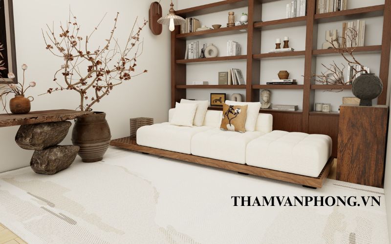 Mẫu thảm hiện đại màu kem tối giản