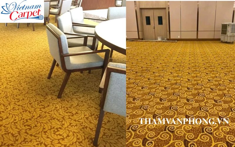 Thảm trải sàn màu xám gọn gàng, sạch sẽ