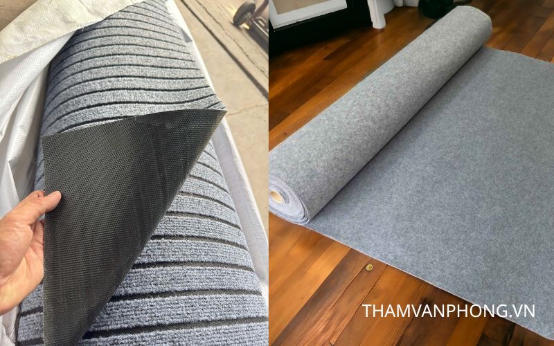 Thảm nỉ cuộn màu xám